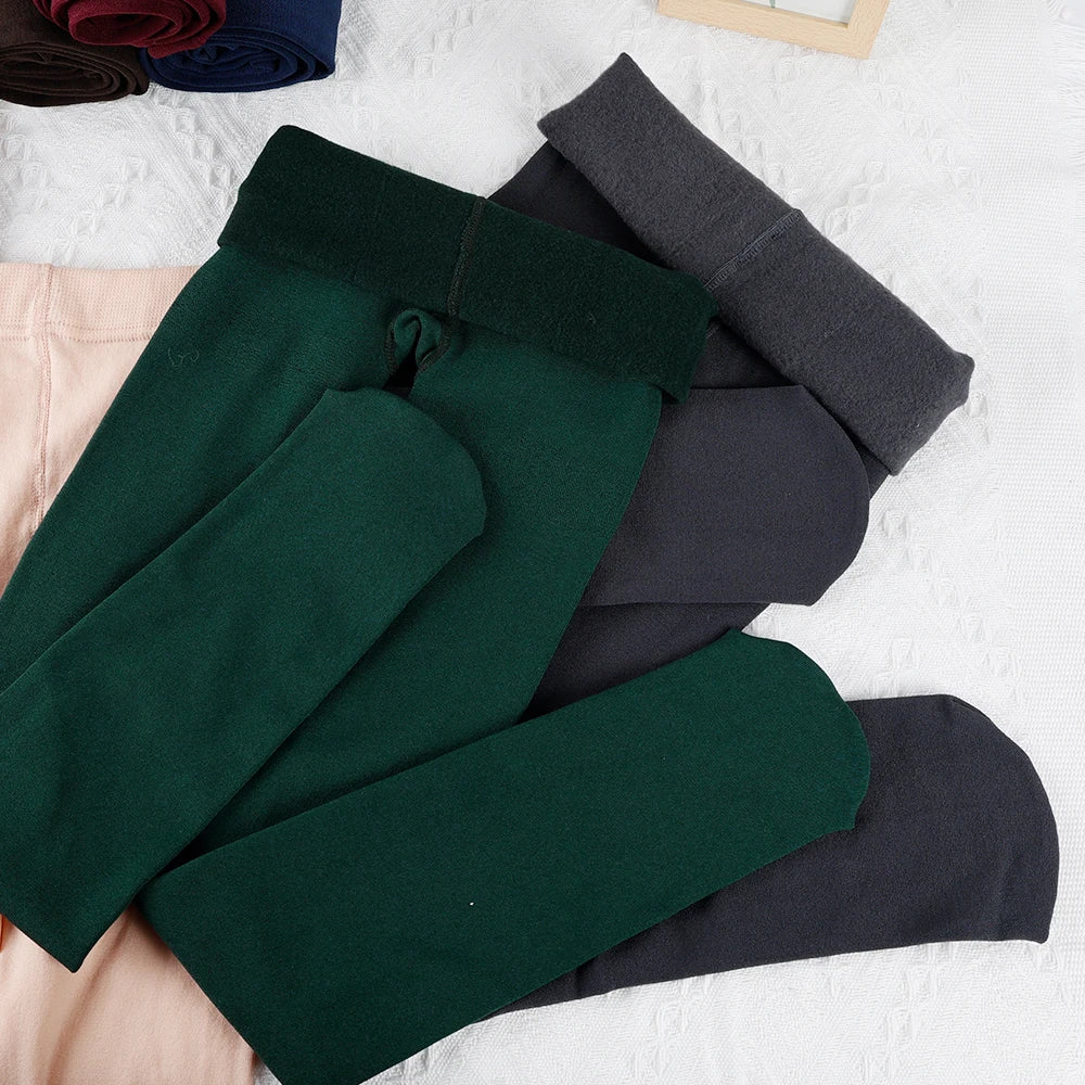 Frauen Winter Verdicken Leggings Warme Hohe Taille Einfarbig Samt für Weibliche Verdickte Samt Strumpfhosen Dehnbare Schwarze Strumpfhosen