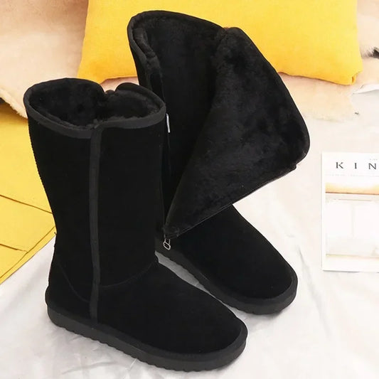 Women Classic Ladies Girls Winter Snow Boots 2024 Waterproof Warm Genuine Leather Fur Australia Plus Velvet Knee High Winter.