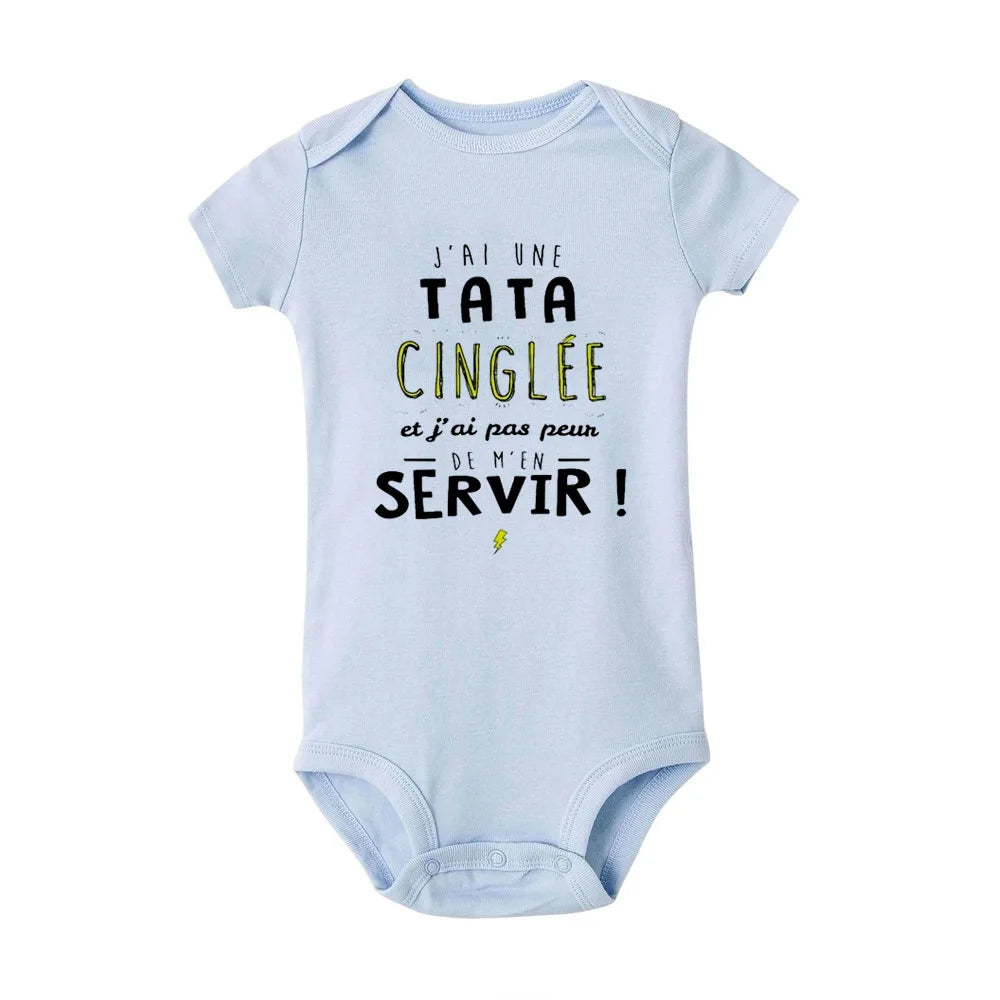 Ich habe eine verrückte Tante und ich habe es nicht Angst, Neugeborene Baby-Bodys, lustige süße Kleinkind-Säuglings-Overalls, Strampler-Outfits