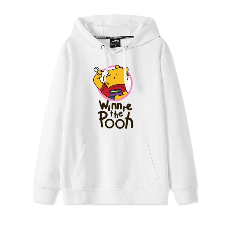 Cartoon Winnie the Pooh Mode einfacher Pullover Damen lockere und bequeme Kapuze vielseitige Paar Freundin Pullover Jacke
