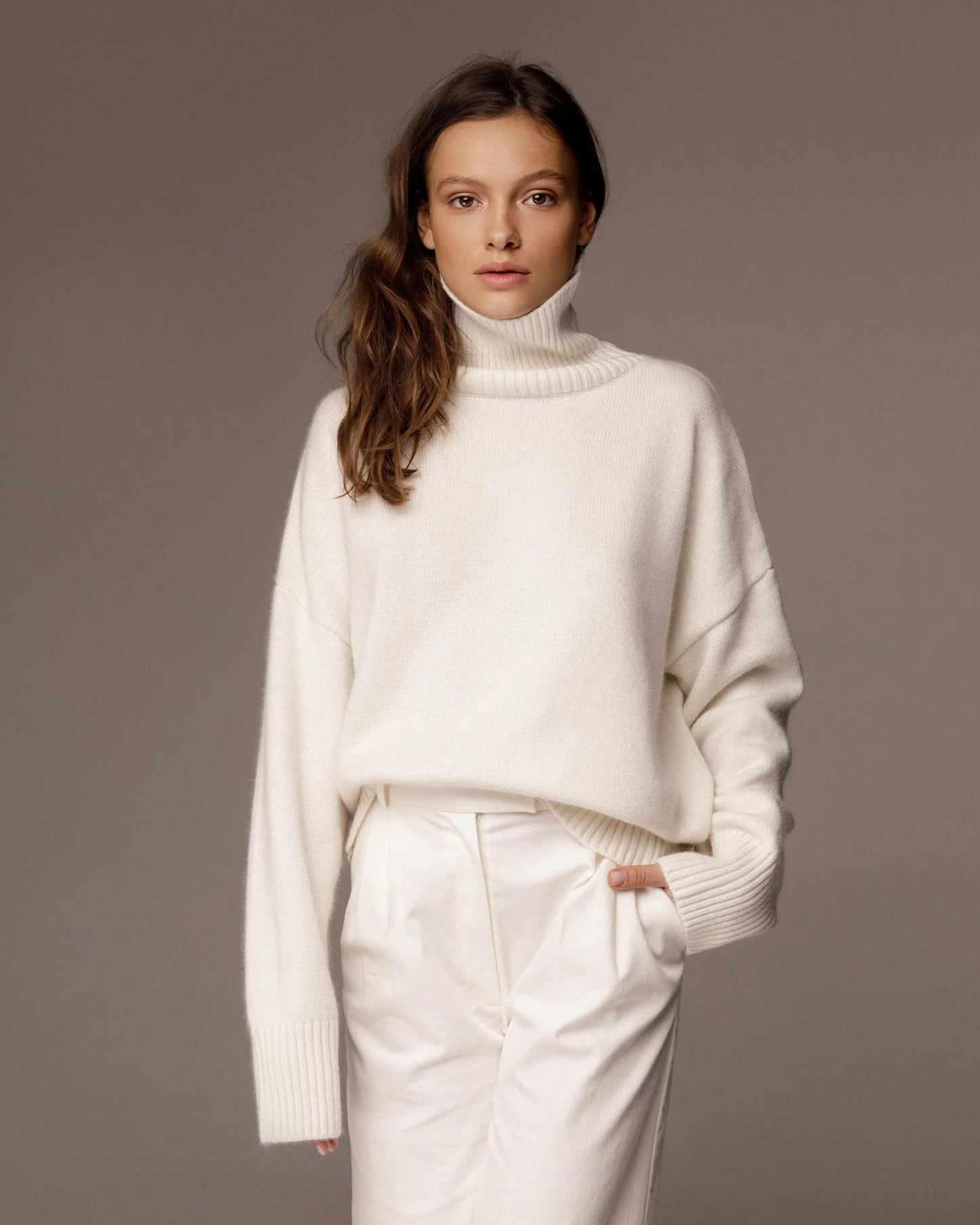 Herbst Und Winter Verdickte Rollkragenpullover frauen Lose Faul Gestrickte Pullover Silhouette Casual Pullover