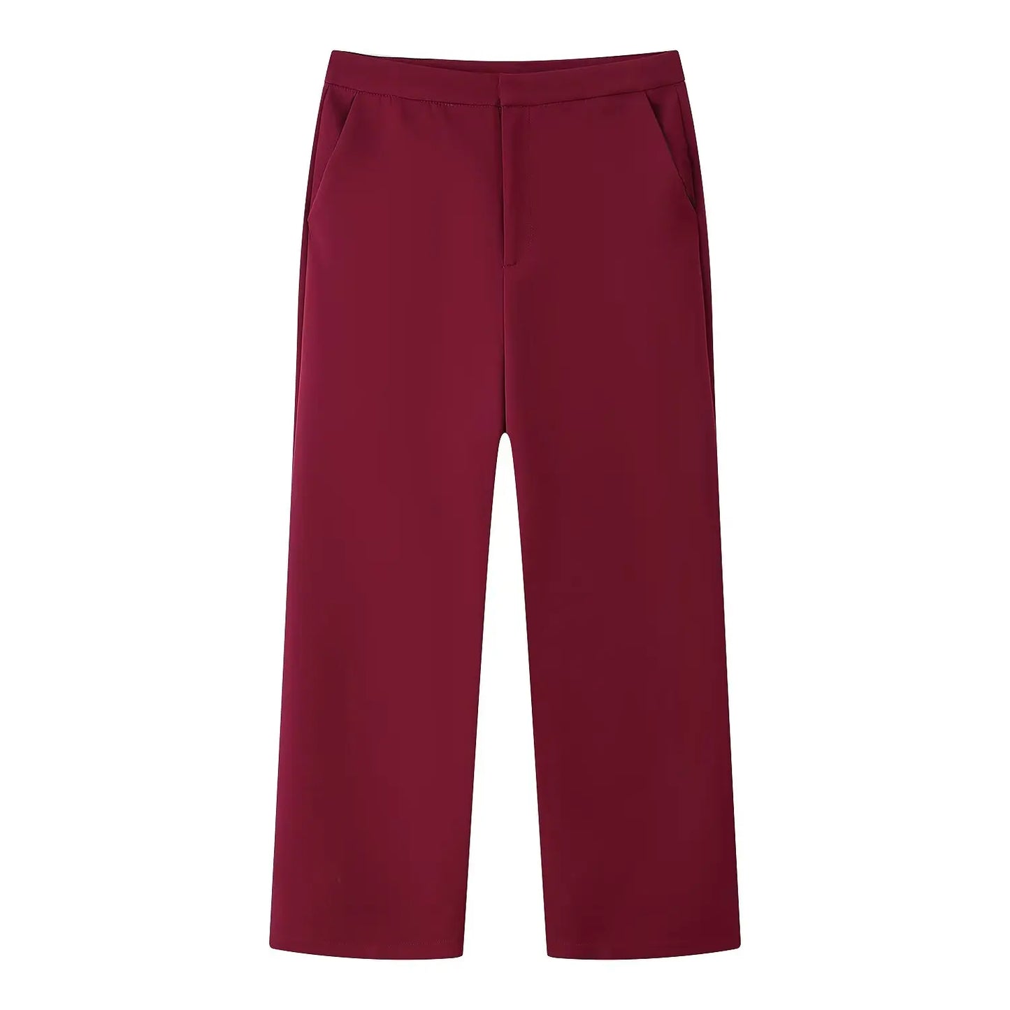 KONDALA 2025 Burgund Quaste Büro Dame Anzüge Einreiher Gerade Blazer + Moderne Gerade Lange Hosen Mode Weiblichen Anzug