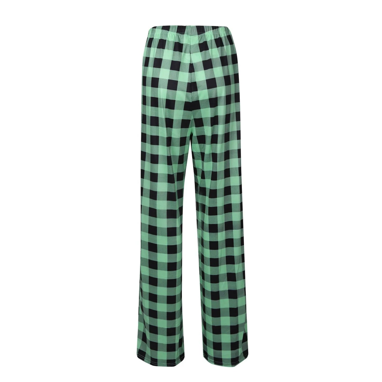 Frauen Weihnachten Pyjama Hosen Herbst Winter Plaid Gedruckt Hosen Mode Lässig Breite Bein Hosen Kleidung Streetwear