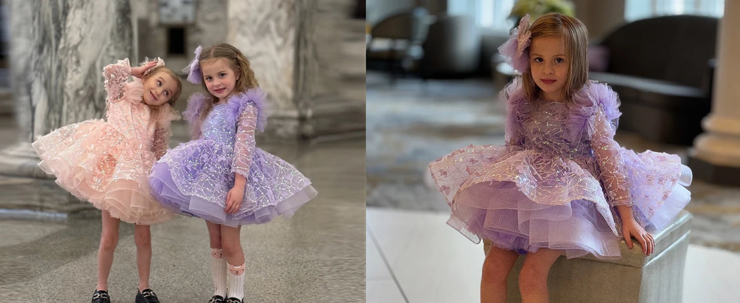Neues elegantes Kleid für Mädchen, Blumenhochzeit, Hochzeit, langer bestickter Panto-Rock, 4–12 Jahre altes Klavier-Performance-Mädchenkleid