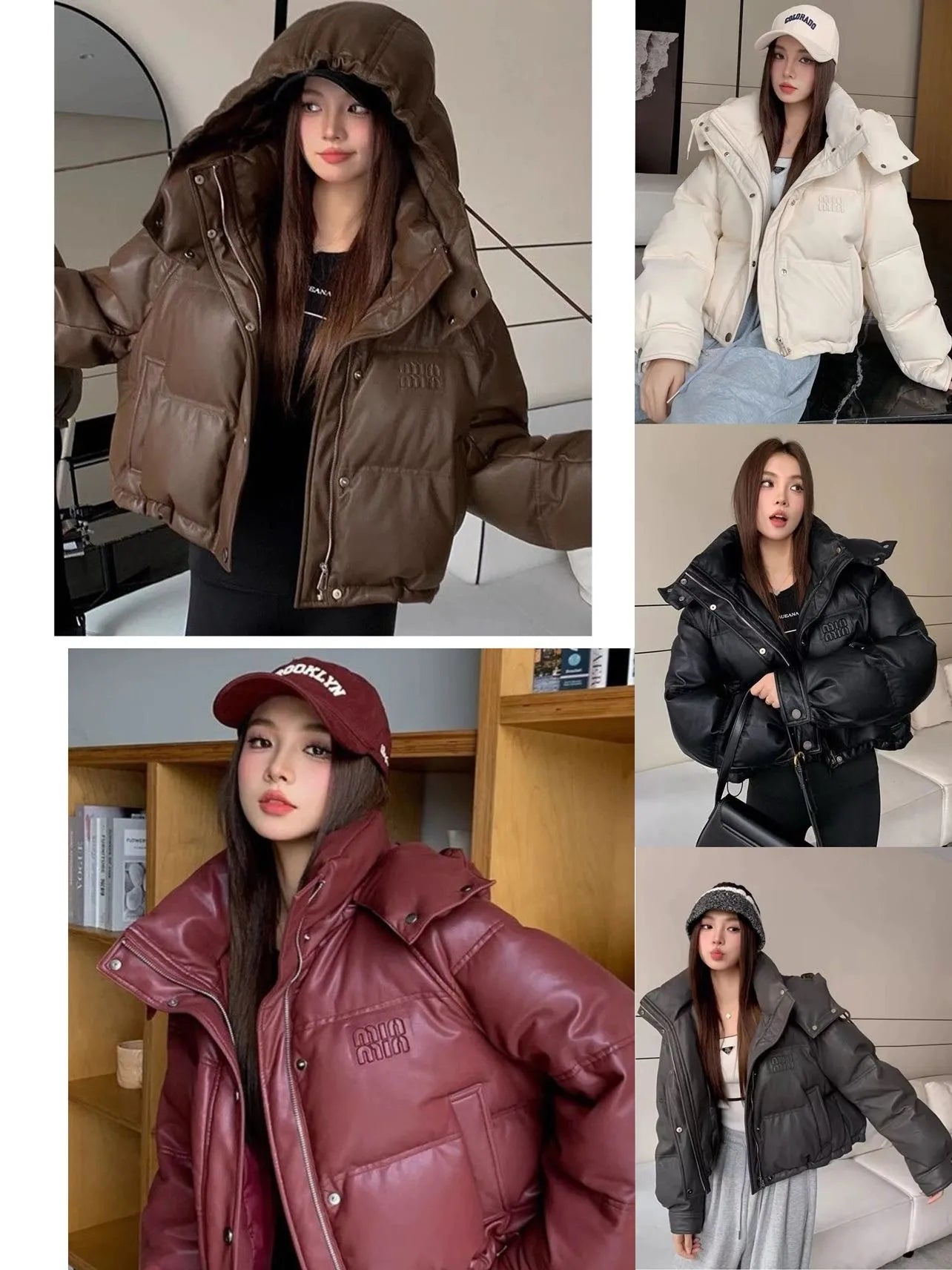 2024 Winter Neue frauen Unten Baumwolle Gefütterte Jacken Stilvolle Mit Kapuze Einfarbig Casual Verdicken Warme Lose anliegende kurze Mäntel