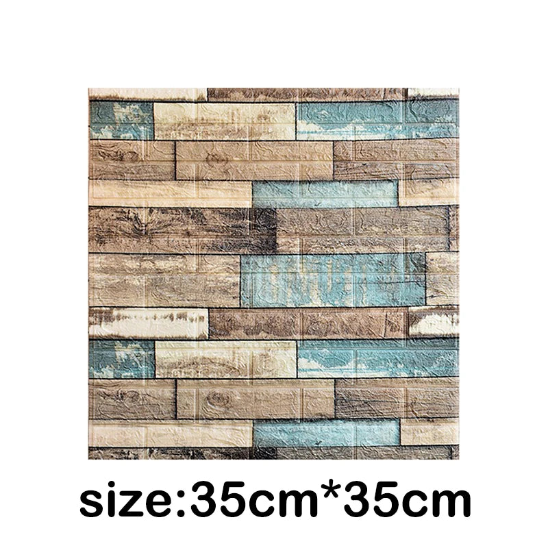 12Pcs 35*30cm High Quality 3D Foam Wall Panel Brick Retro Wallpaper Ceiling Self Adhesive Wallpanel Background Home Decoration