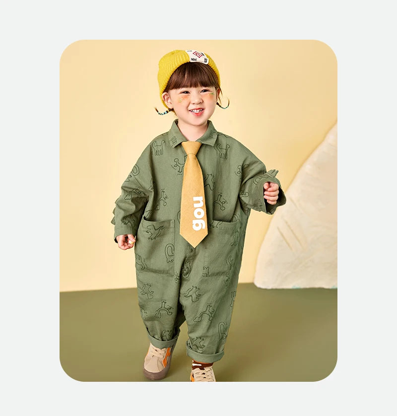 Mini Bala Outdoor Einteiliges Strampler-Set für Babys, Kinder-Arbeitskleidung, Krabbelanzug, Overall, Neu im Herbst und Winter 2024