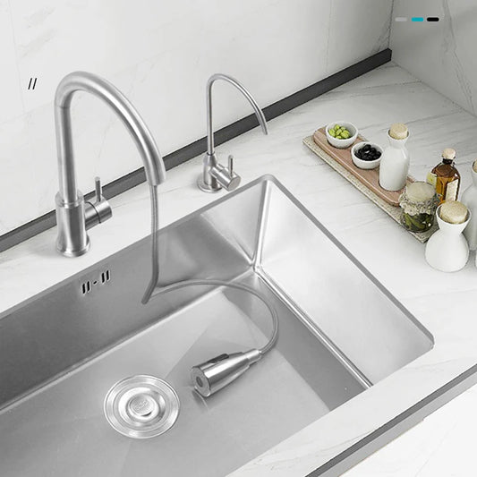 304 Stainless Steel Kitchen Sink Multiple Size Single Bowl Undermount Basin For Kitchen Fixture Improvement With Drainage