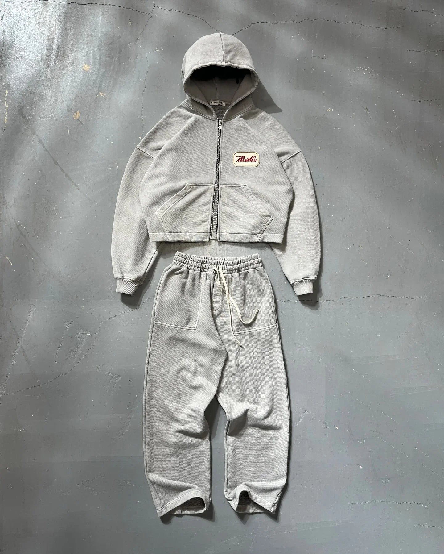 Casual Fashion American Solid Color Cotton Oversized Sweatshirt Men Two Piece Harajuku Joker Slacks Jogging Pants Tracksuits