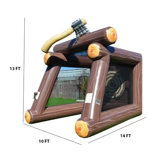 13-FT-Ziel zum Werfen aufblasbarer Axt (mit Gebläse und Schaumstoffachsen), Mietspiel für Kinder und Erwachsene in kommerzieller Qualität zum Werfen im Freien