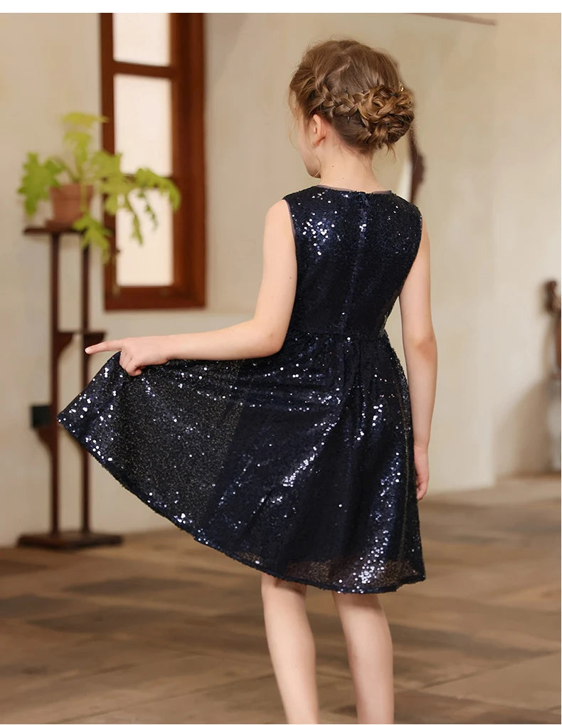 Luxus Kinder Klavier Rezitieren Leistung Pailletten Kleid Mädchen Hochzeit Geburtstag Party Kleidung Kind Elegante Zeremonie Jahrestag Kleid