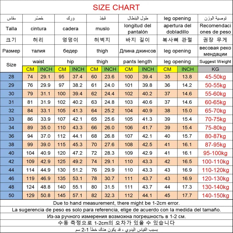 Große Größe Herren Jeans High Stretch Denim Stoff Große Größe Hosen für 45-150 kg Jeans Hombre Jeans mit weitem Bein Pantalon Homme