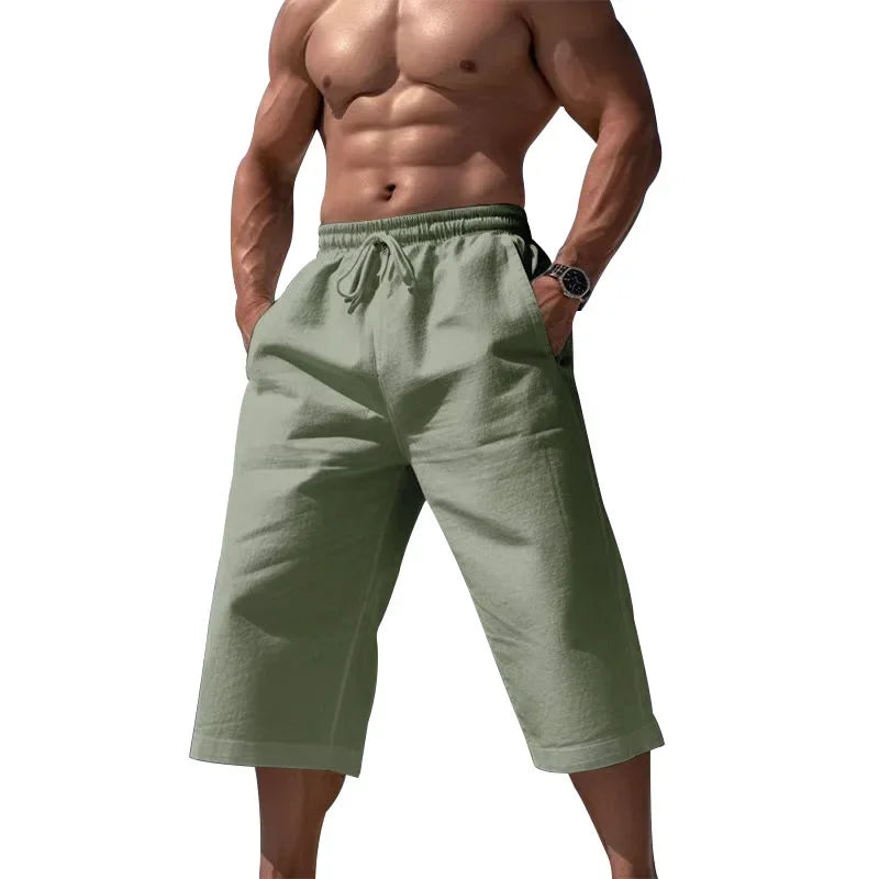 Grenzüberschreitende Sommer-lose und atmungsaktive Capri-Hose, Herrenmode, lässige, atmungsaktive Shorts, Jogginghose für Herren