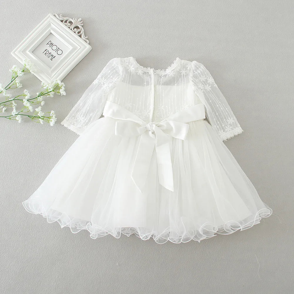 Baby Taufe Weißes Kleid Säuglingskleid Kleid Mädchen Party Geburtstag Hochzeit Prinzessin Kleid Für Kinder Erstkommunion Leistung 0-24M