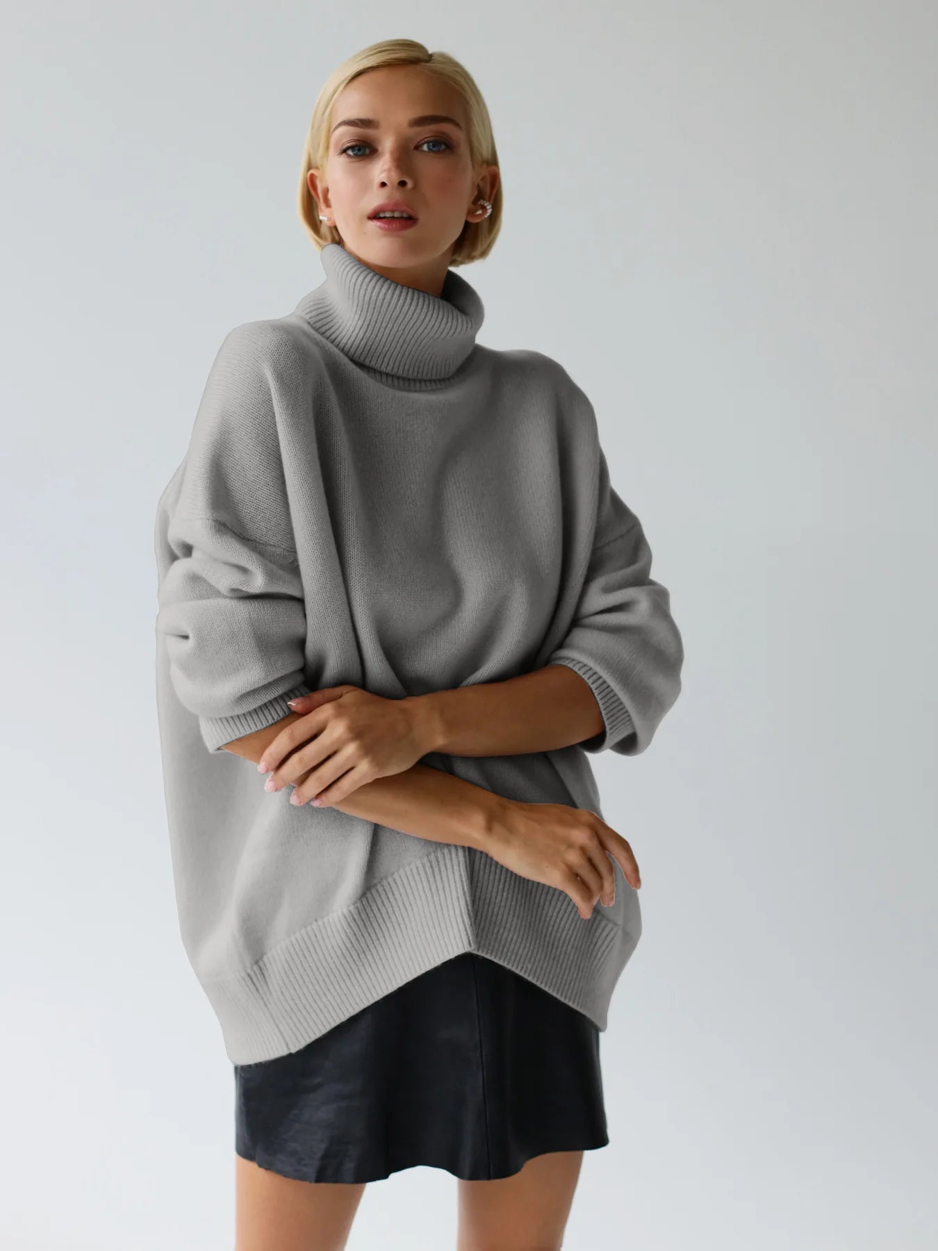 Herbst Und Winter Verdickte Rollkragenpullover frauen Lose Faul Gestrickte Pullover Silhouette Casual Pullover