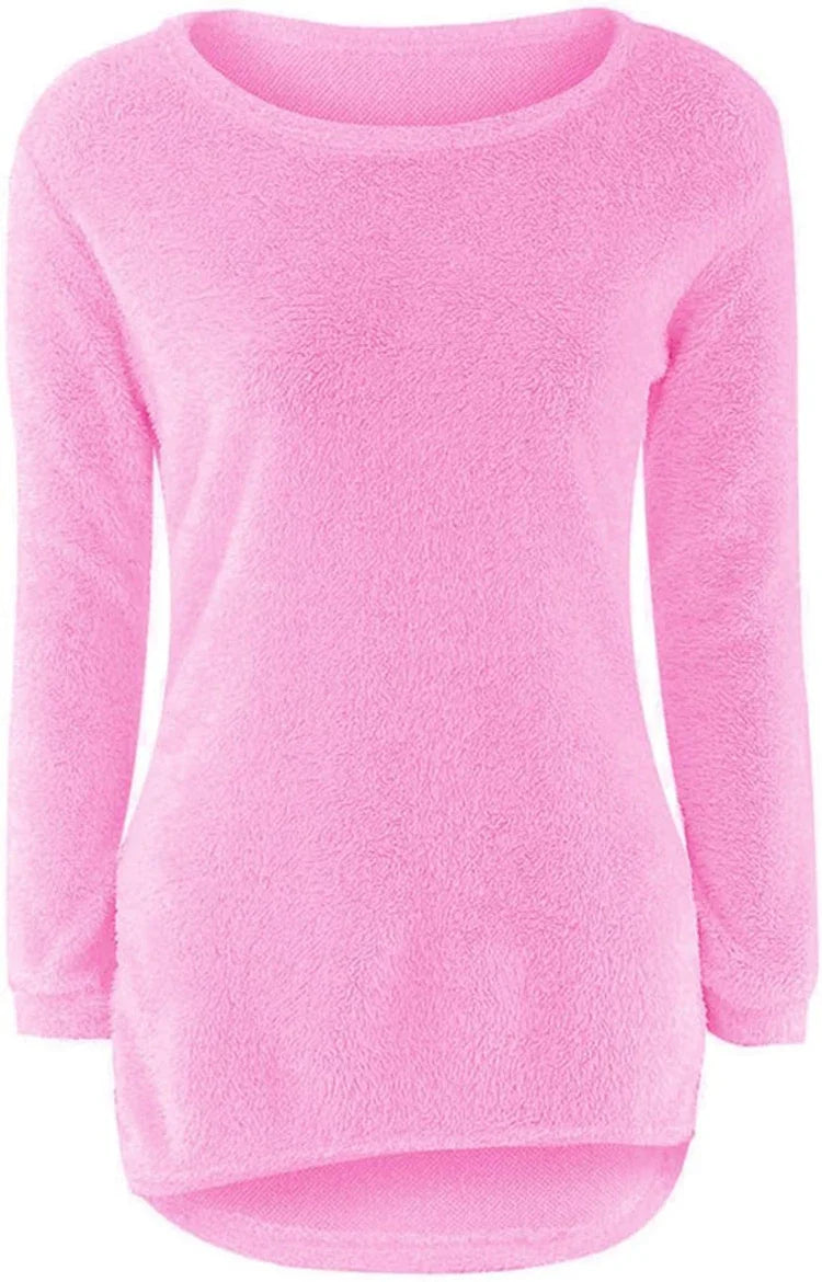 Frauen warmen Pullover einfarbig o Hals lose Baumwolle gestrickt Pullover langen Pullover lässig übergroße Bluse Damen Hipster Kleidung
