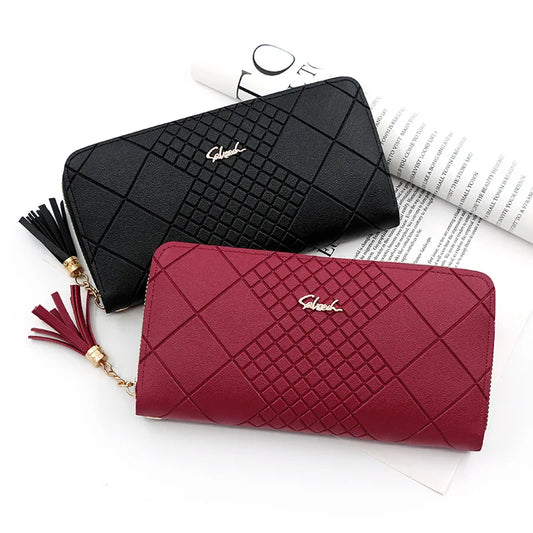 Zipper Money Coin Purse Women Card Holder Long PU Leather Clutch Wallet Large Capacity Lady Wristlet Phone HandBags Money Pocket.