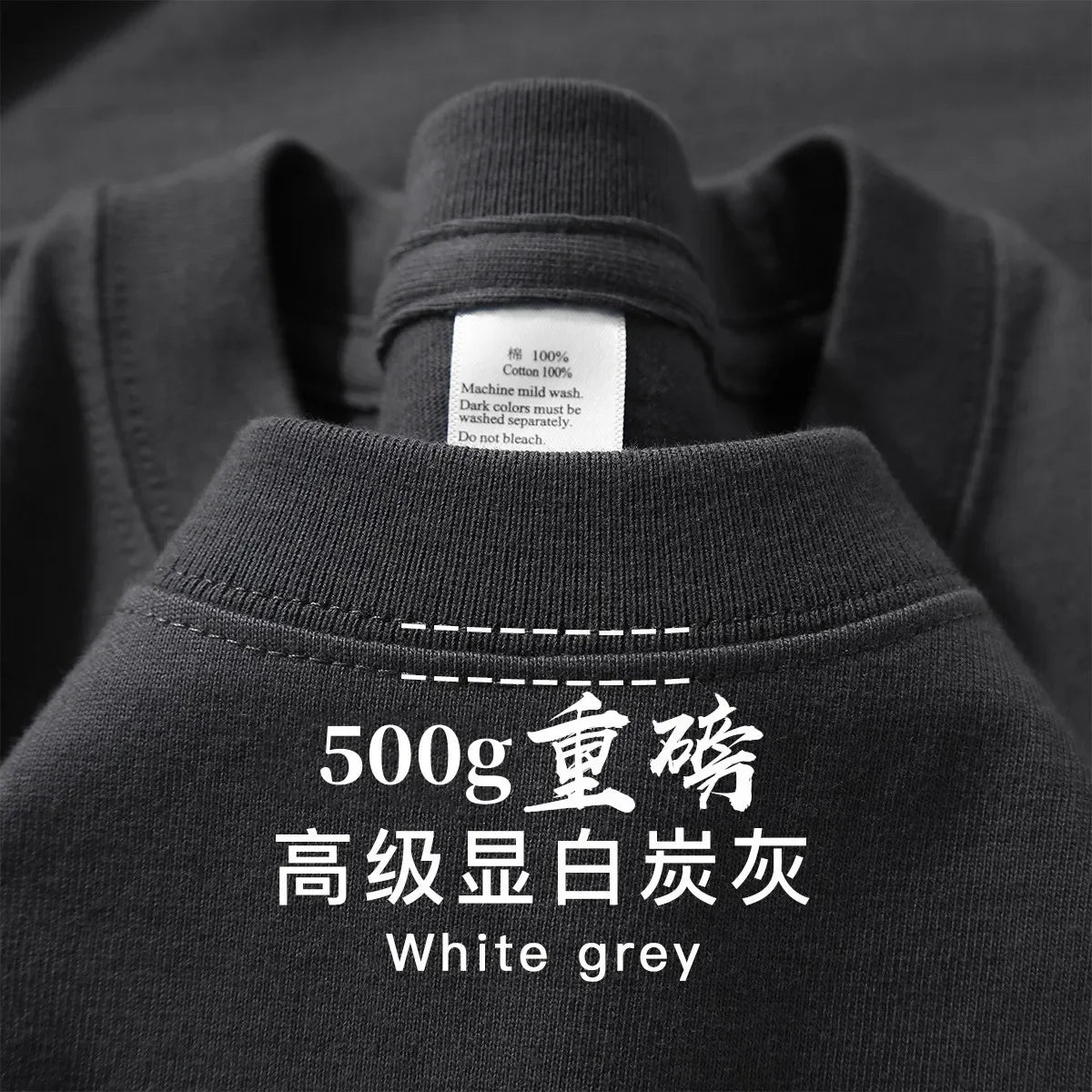 500g Heavy Cotton Solid Color Short-sleeved T-shirt Men's and Women's Same Body Shirt Inner Top Men's Half-sleeved T-shirt.