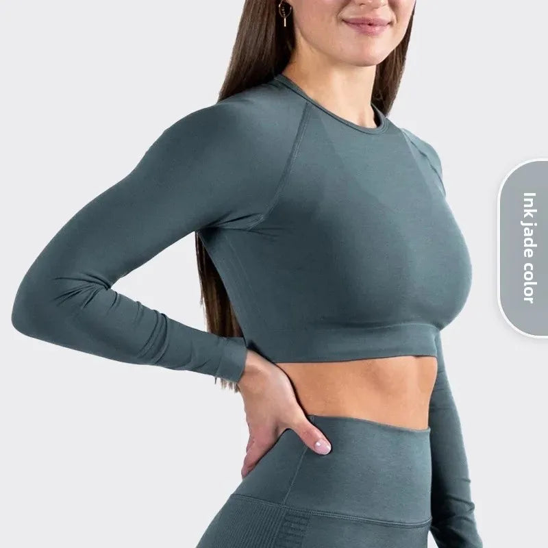 Seamless Long Sleeve Sports T-Shirt Slimming Outerwear For Fitness Running Yoga Summer Wear High Quality Top For Men And Women