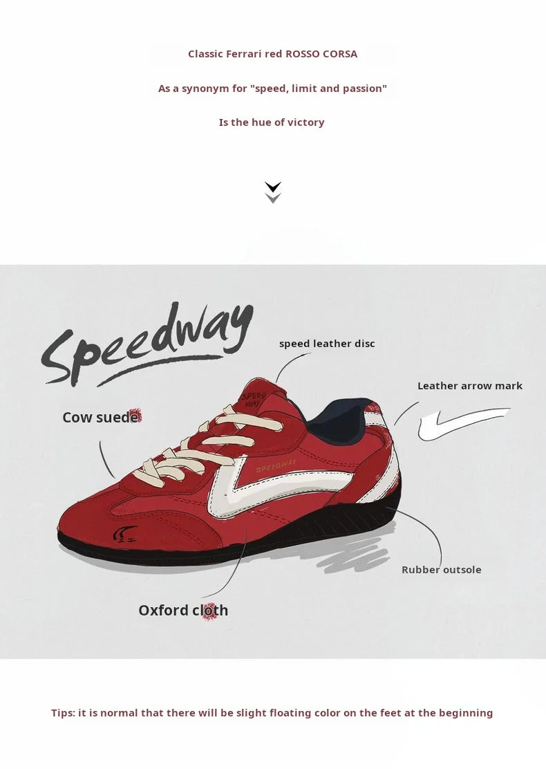 Maden Vintage Patchwork Rot Racing Sneakers Unisex Sommer Atmungsaktive Deutsche Trainer Schuhe Dünne Sohle Casual Lace-Up Sportliche Schuhe