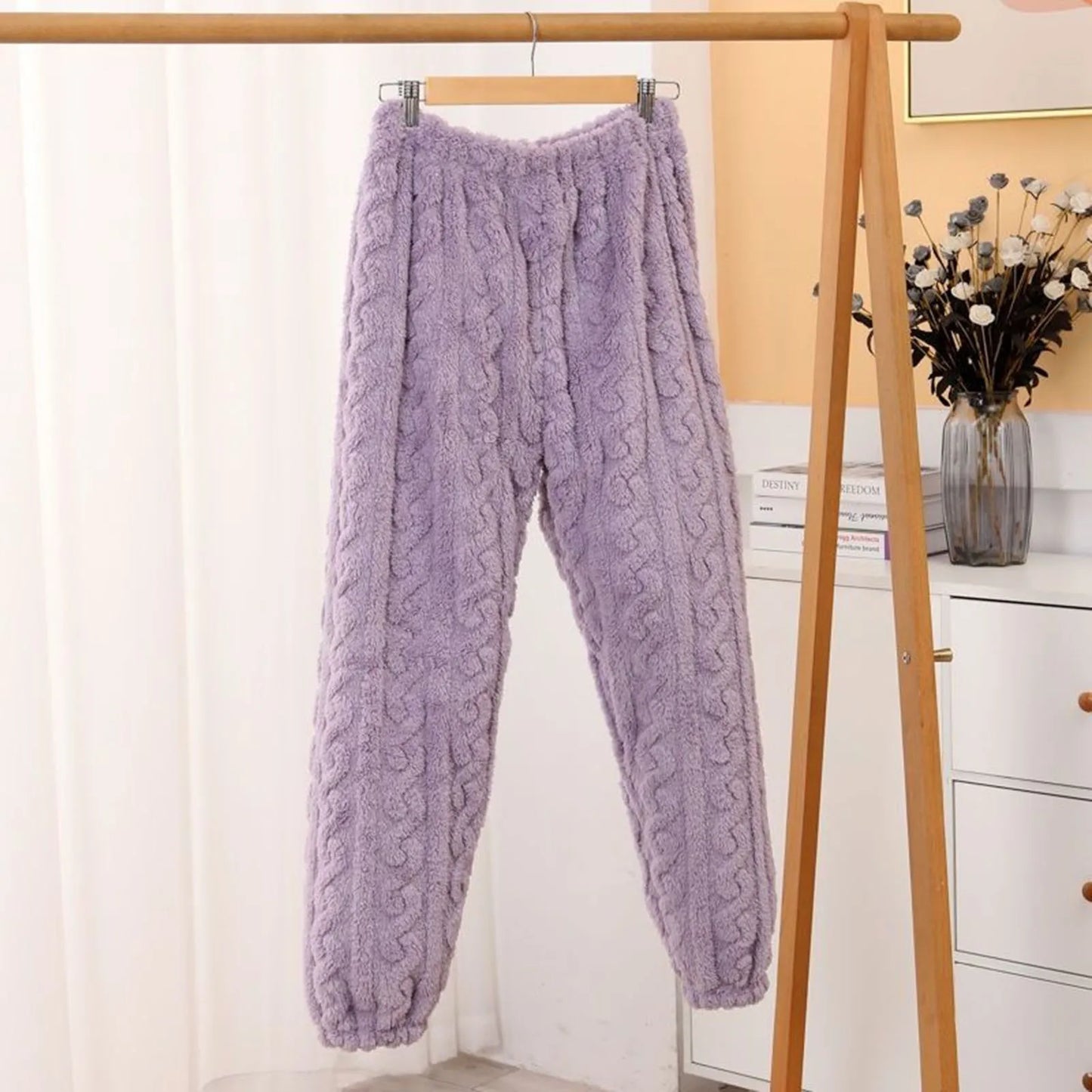 Winter-Pyjama-Set, stilvolles Winter-Pyjama-Set für Damen, warmer Plüsch, 2-teilige Nachtwäsche, bequeme Pullover-Hose für den Herbst