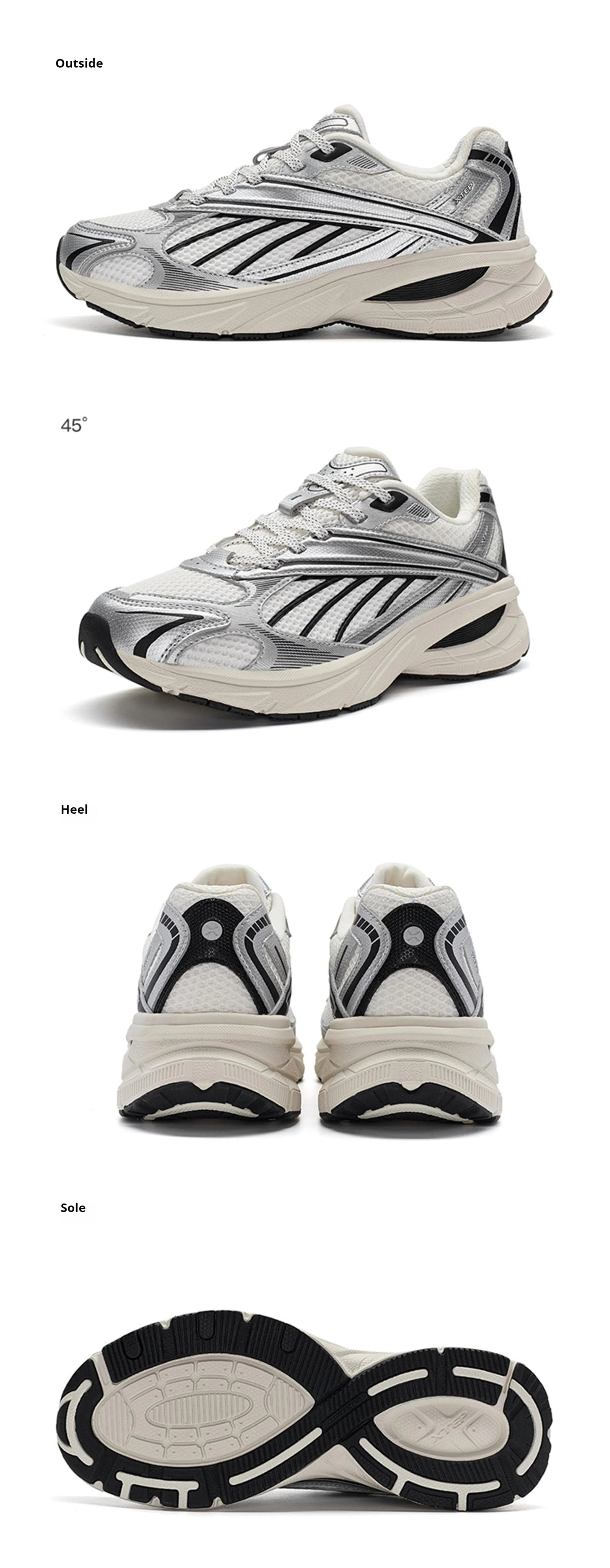 Xtep Little Basque Sportschuhe, Unisex, 2024, Sommer-Vintage-Sportschuhe, bequem, rutschfest, langlebig 876319320003
