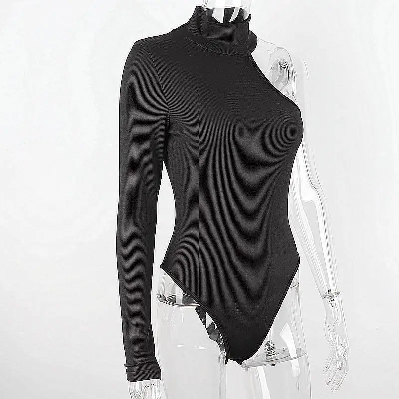 WhereMery Französischer Damen-Overall, sexy, schulterfrei, klein, Stehkragen, langärmelig, Frühling, heißes Mädchen, schlankmachend, unregelmäßig, schick, T-Shirts