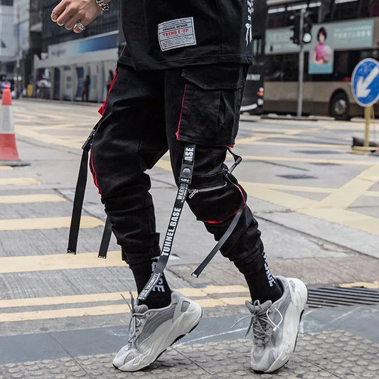 Men Joggers Cargo Pants Multi-pocket Elastic Waist Harem Pants Men Casual Hip Hop Streetwear Sweatpants Pencil Pants Techwear.