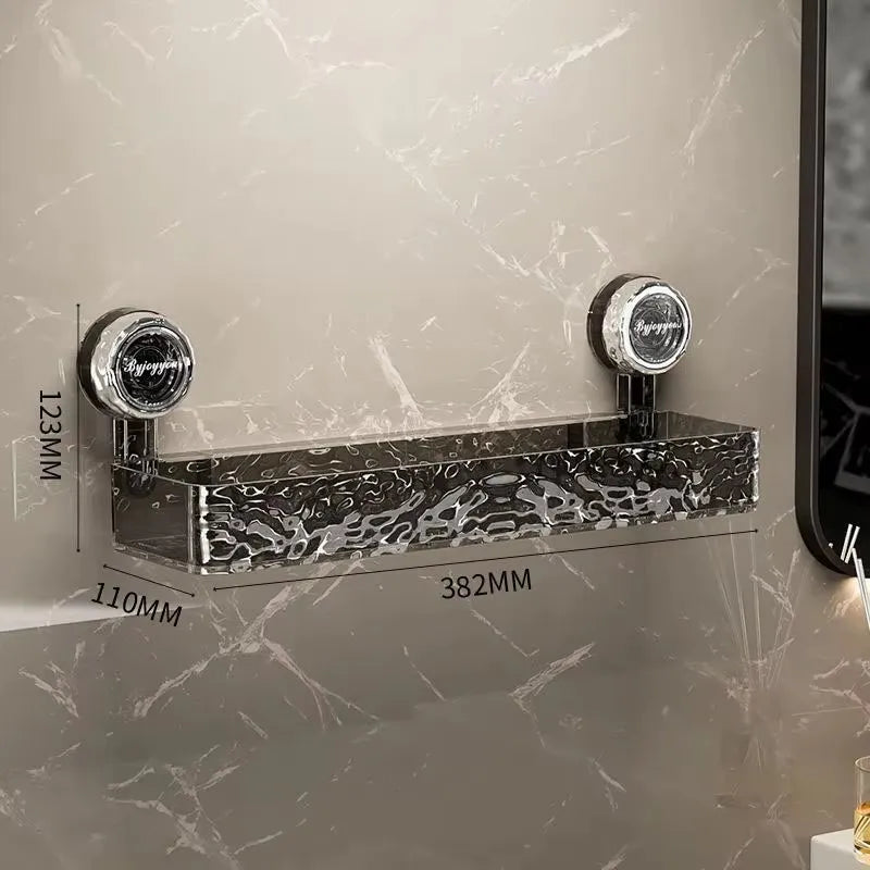 Wellpappe-Saugnapf-Aufbewahrungsregal für Badezimmer, Wandmontage, nicht stanzbar, Waschraum, Waschbecken, Waschbecken, Eck-Duschgel-Aufbewahrungsregal