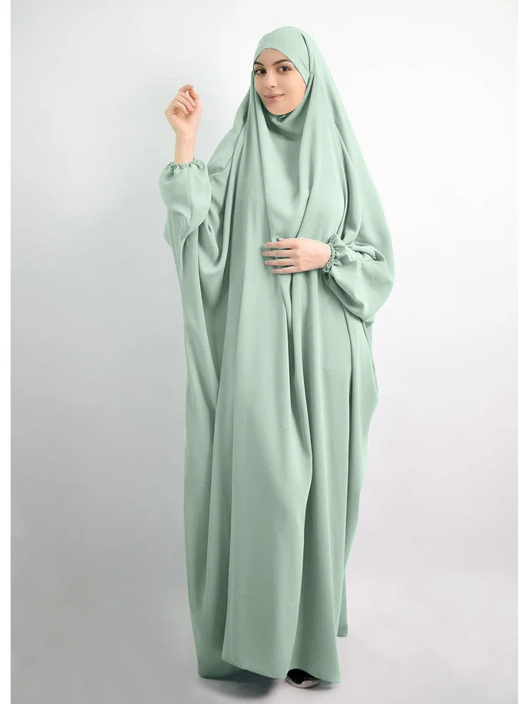 Eid Hooded Muslim Women Hijab Dress Prayer Garment Abaya Long Khimar Full Cover Ramadan Gown Abayas Islamic Clothes Niqab jilbab.