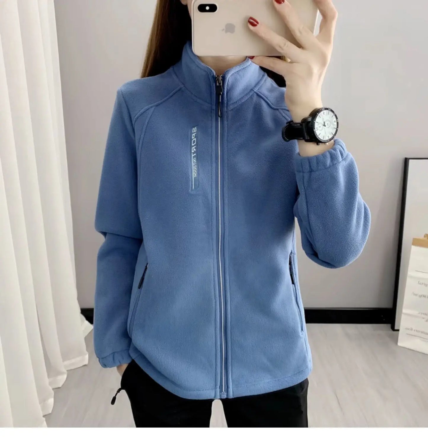 Plus Größe Herbst Winter Polar Fleece Warme Mantel Frauen Sweatshirt Outdoor Sport Casual Zipper Strickjacke Jacke Top Schlank Jugendliche