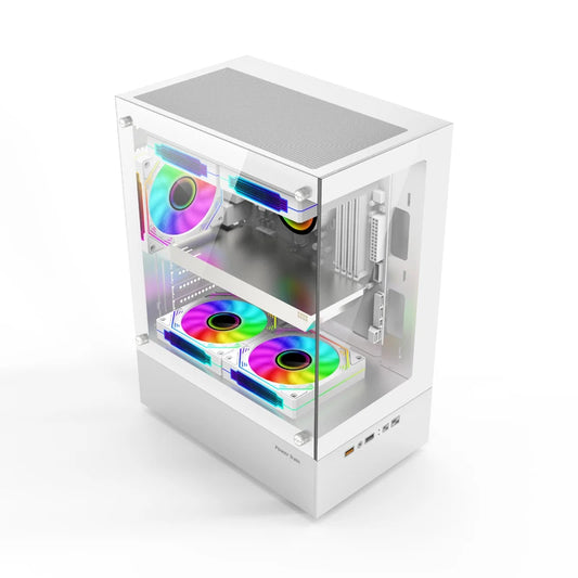 Power Train Illusionary Realm Computer Case M-ATX/ITX Seaview Room Side Transparent Desktop Chassis Support 240 Water Cooler.