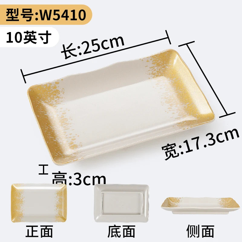 1Pc Thickened Melamine Tableware Not Easily Broken Plastic Barbecue Plate Merchant Dining Plate Household Kitchen Accessories