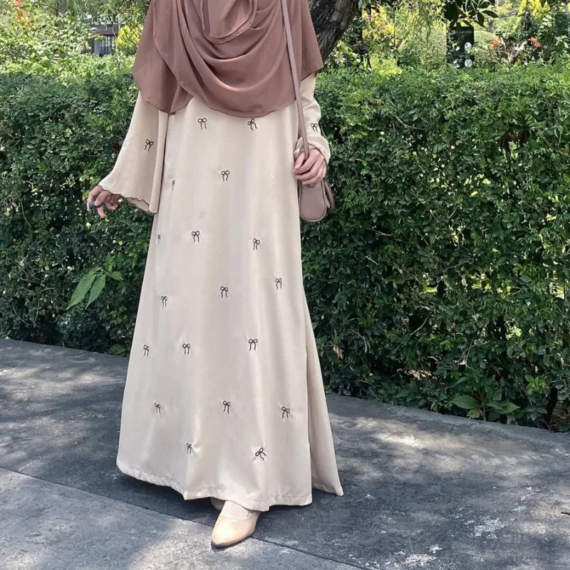 Luxus Dubai Schmetterling Stickerei Abaya Muslimische Frauen Modest Kleid Islamischen Femme Urlaub Outfit 2025, Mode Türkei Kaftan Robe