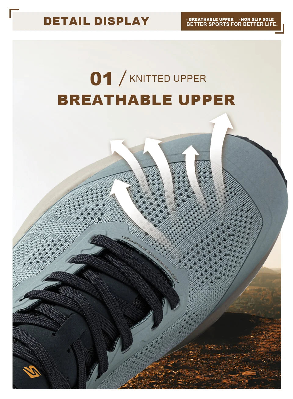 Baasploa Männer Wanderschuhe Komfort Tragen Beständig Outdoor Schuhe Männer Atmungsaktives Mesh Casual Turnschuhe Klettern Nicht-Slip Spitze Up