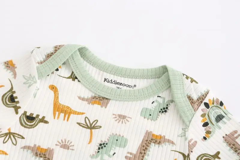 Kiddiezoom 5 Teile/los Vier Jahreszeiten Mode Cartoon Kurzarm Baby Junge Mädchen Bodys Weiche Unisex Neugeborenen Onesies Kleidung