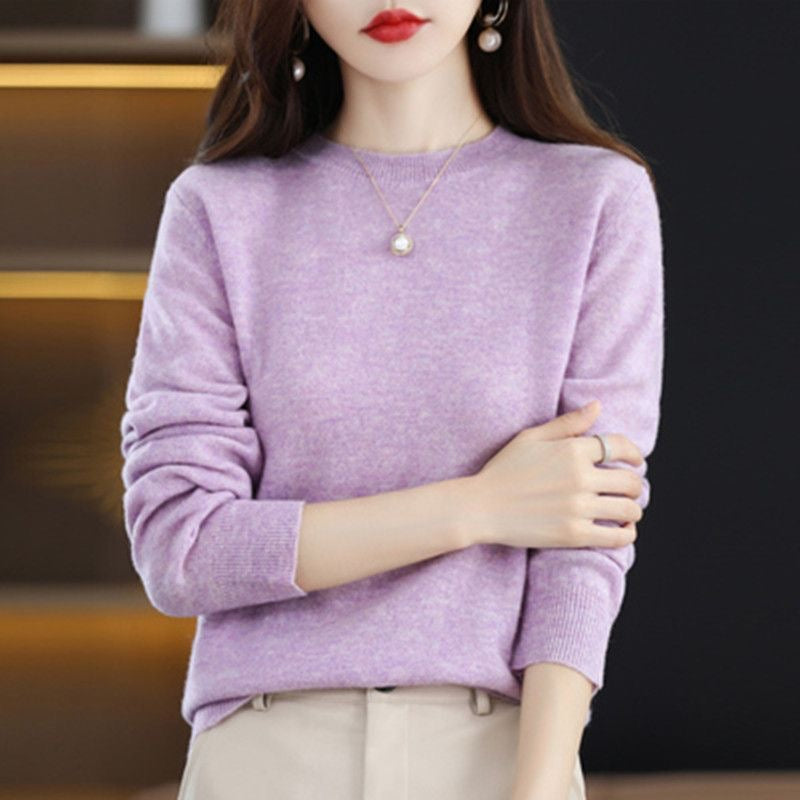 Frauen Pullover Oansatz Herbst Winter Grundlegende Pullover Warme Casual Pulls Jumper Koreanische Lange ärmeln Solide Strickwaren Bodenbildung Shirt