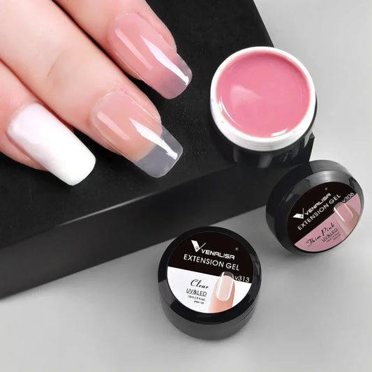 Venalisa Camouflage Nail Gel 15ml Soak Off UV LED Nail Polish Builder Construction Extend Semi Transparent Jelly Poly Nail Gel.