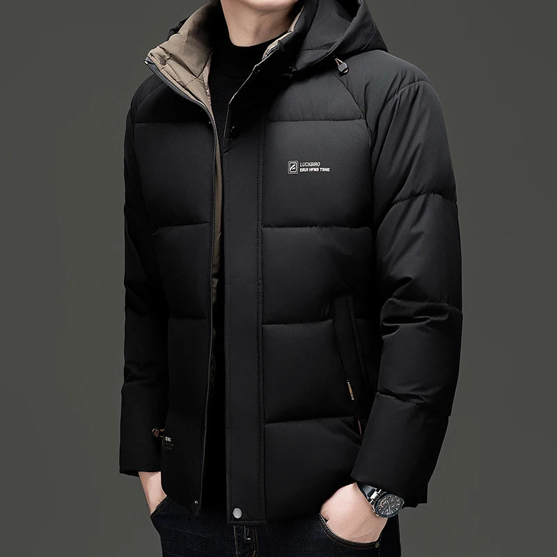 Top Grade Designer New Brand Men Parka Jacket Thick Casual Fashion Hooded Cropped Windbreaker Quilted Bubble Coats Mens Clothes