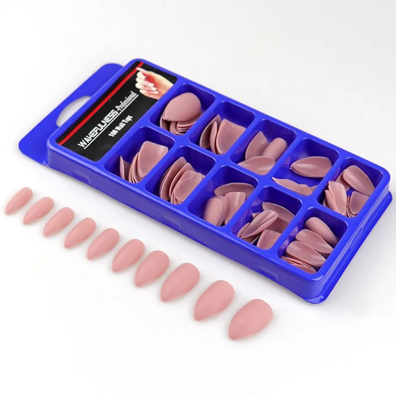 Long Matte Nails Beauty Nails Cute Stiletto Nails Long Pointy 100pcs/Box Matte Black Stiletto Nails - Full Set Edgy Black N