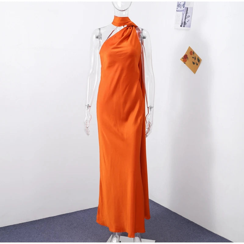 Elegante Feste Band Frauen Halfter Kleid Off Schulter Ärmellose Backless Dünne Weibliche Maxi Kleider 2025, Sommer Neue Chic Dame Robe