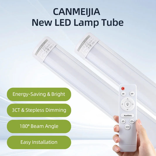 Dimmable Led Light Tube with Remote`Control Home 110-220V Ceiling Fixture LED Light Bar for Kitchen Garage Bedroom Cabinet light.