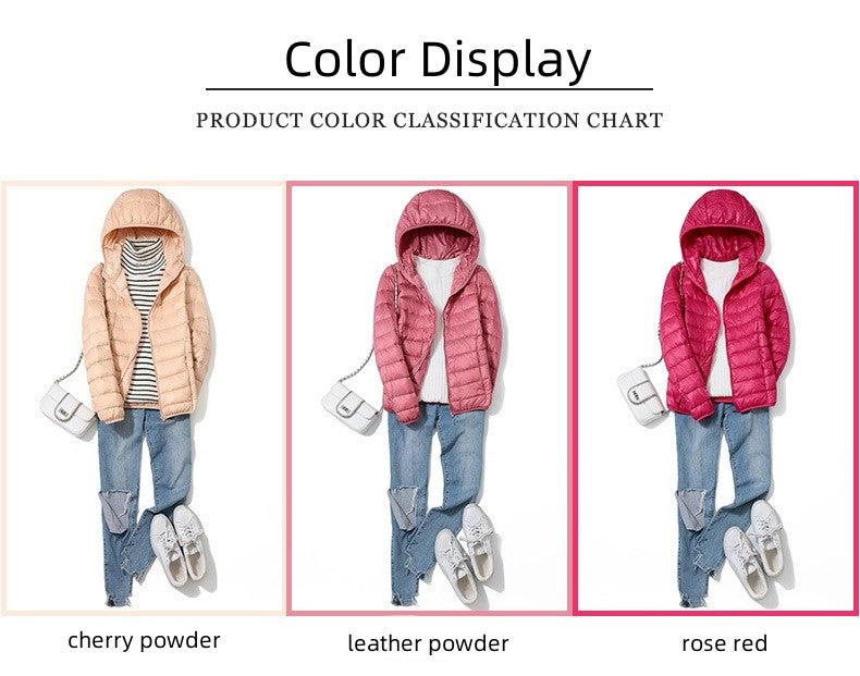 13 Farbe Neuankömmlinge Frauen Mode kurze ultraleichte dünne packbare Puffer Jacken weibliche süße Stil koreanische Daunen mäntel