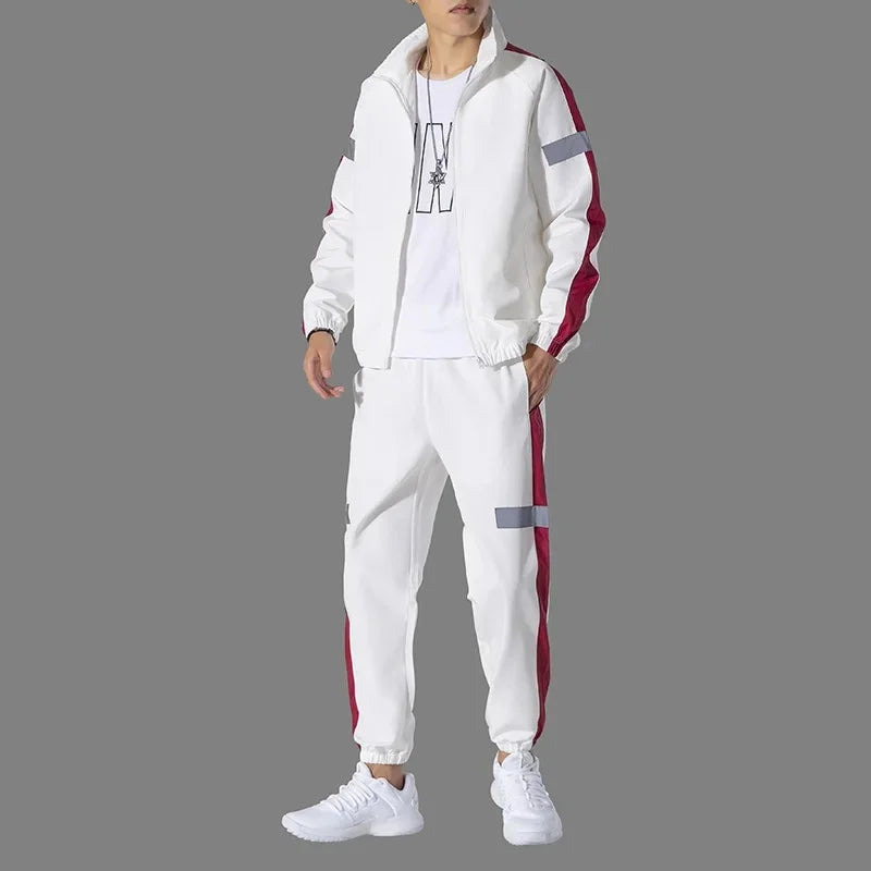 Trendy Men's Sportswear Set Casual Open Cardigan Sweatshirt Jacket with Pants Autumn Winter New Style Cross-Border Clothing