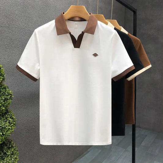 Trend Comfortable Classic All-match Comfortable Premium Simplicity Handsome Solid Color Men's Polo Short Sleeved Summer 2024.
