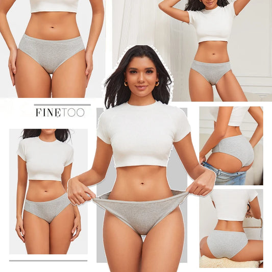 5PCS Women's Cotton Panties Sexy Low Waist Briefs Striped Underpants Female Comfortable Stretch Lingerie Ladies Soft Underwear.