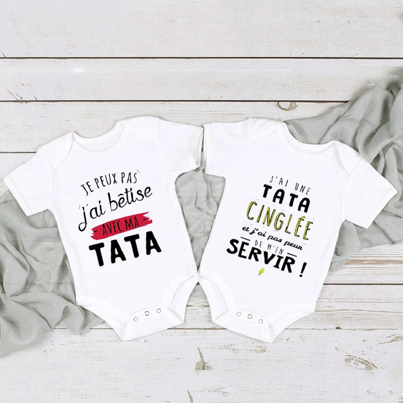 Ich habe eine verrückte Tante und ich habe es nicht Angst, Neugeborene Baby-Bodys, lustige süße Kleinkind-Säuglings-Overalls, Strampler-Outfits