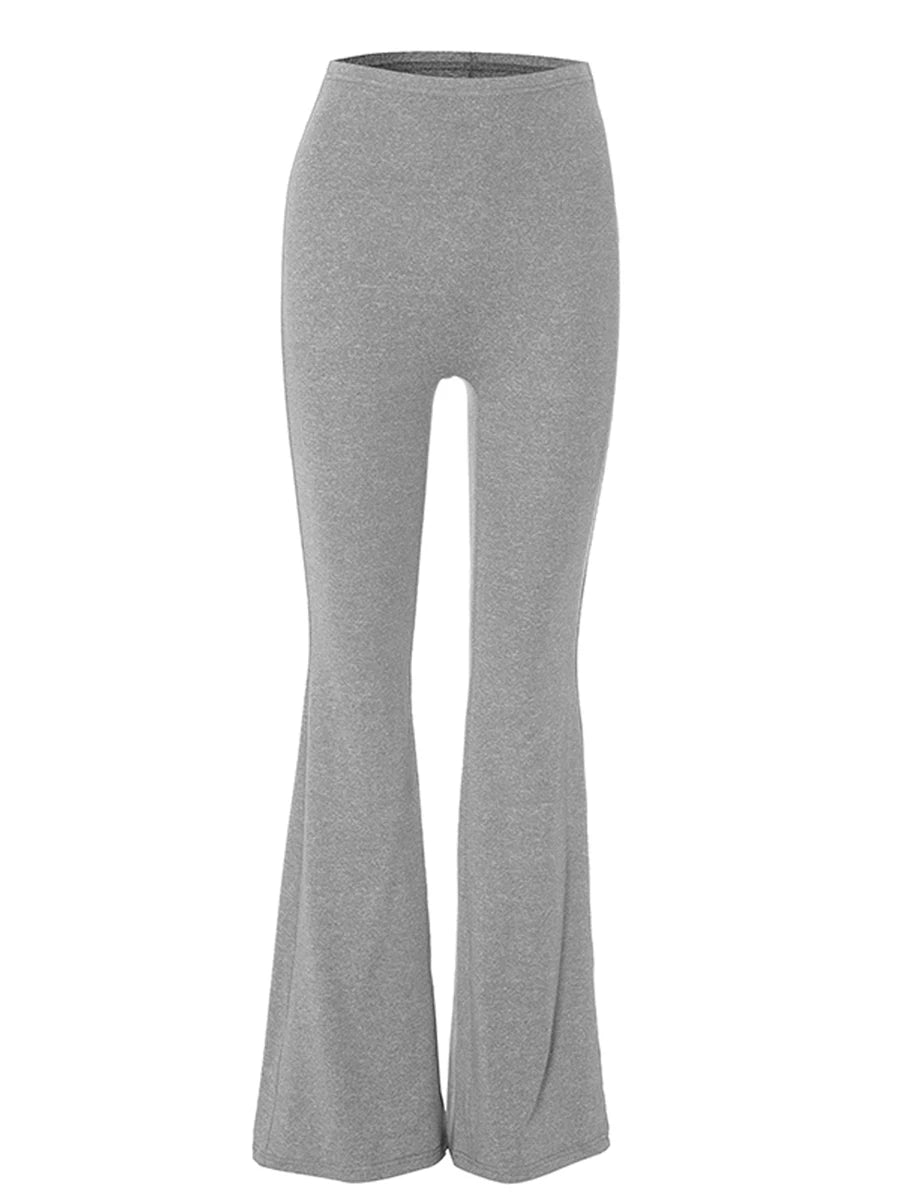 Frauen Casual Solide Farben Hohe Taille Schlaghosen Trendy Bootcut Hose Ausgestellte Leggings Hosen für Streetwear