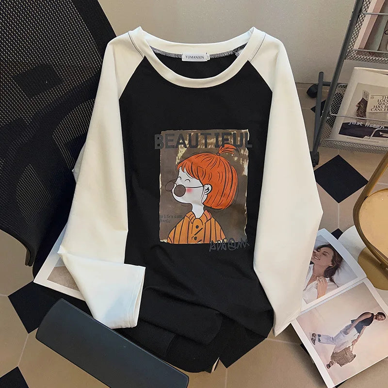 170kg Plus Size Damen Büste Herbst lässig Mode bedruckt Sweatshirt lose Langarm Top 6xl 7xl 8xl 9xl 10xl 11xl