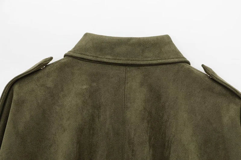 MUJER 2025, Wildleder-Bomberjacken für Damen, Oberbekleidung, übergroße Jacke, Damen-Streetwear, Reißverschluss, Damenmäntel, gepolsterte Varsity-Jacken